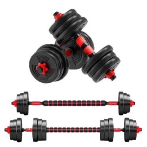 Adjustable Dumbbell to Barbell Set, Anti-Slip Grip, 5-44lbs
